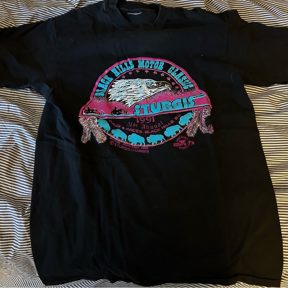 Vintage 1991 Sturgis Black Hills Motor Classic T-Shirt - Black - Size “Men’s” M
